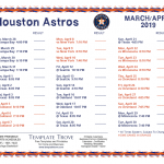 Printable 2019 Houston Astros Schedule