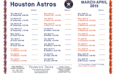 Printable 2019 Houston Astros Schedule