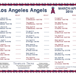 Printable 2019 Los Angeles Angels Schedule