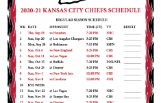 Printable 2020 2021 Kansas City Chiefs Schedule Chiefs
