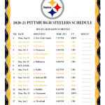 Printable 2020 2021 Pittsburgh Steelers Schedule