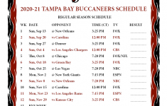 Printable 2020 2021 Tampa Bay Buccaneers Schedule