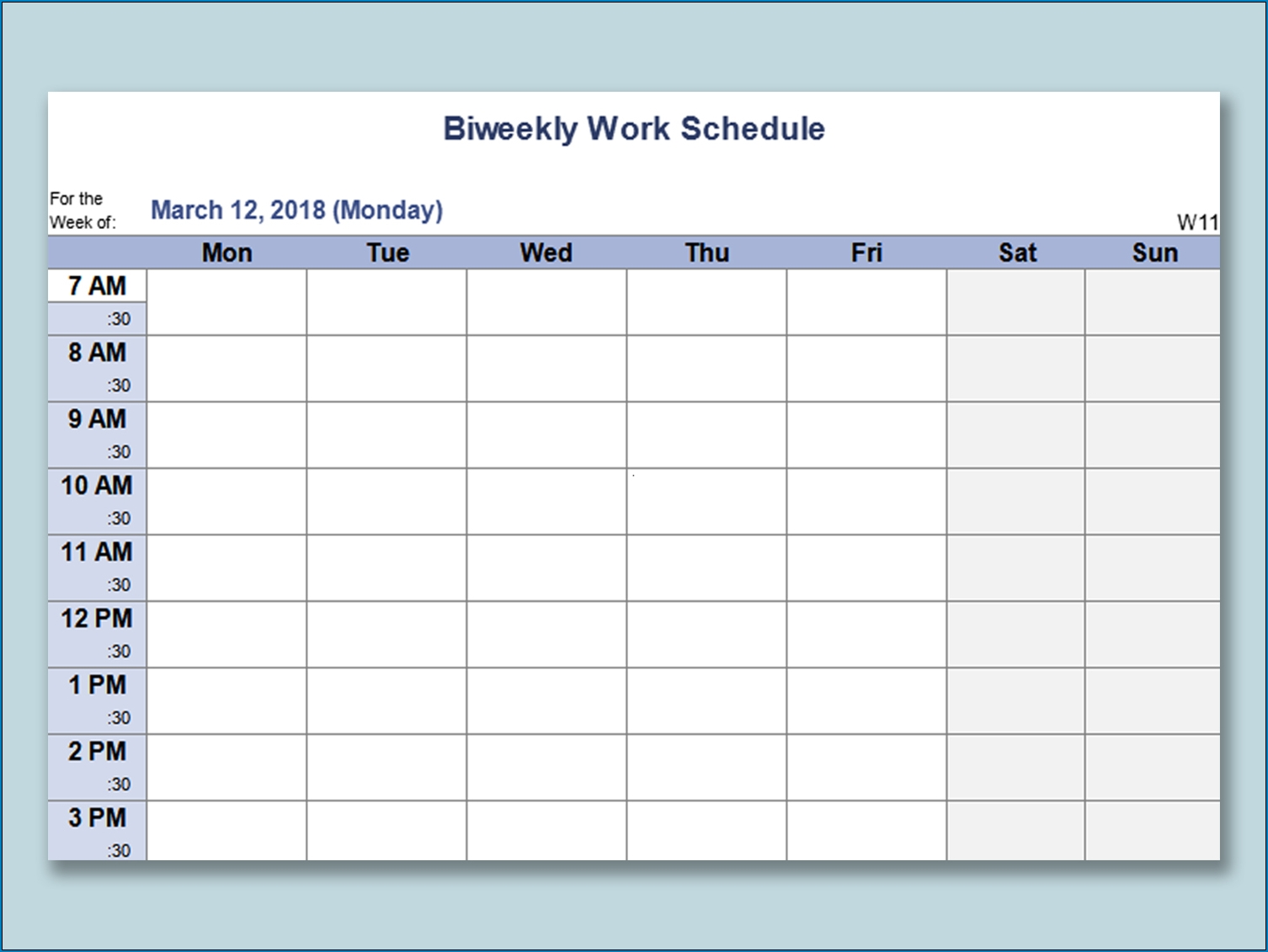 Printable Blank Weekly Employee Schedule Free Calendar 