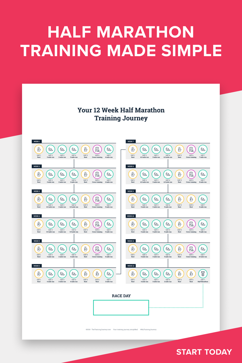 Printable Half Marathon Training Schedule Program For 