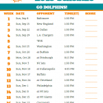 Printable Miami Dolphins Schedule 2019 Season Miami
