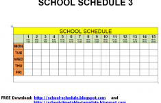 Schedule For School Printable Template School Schedule 3