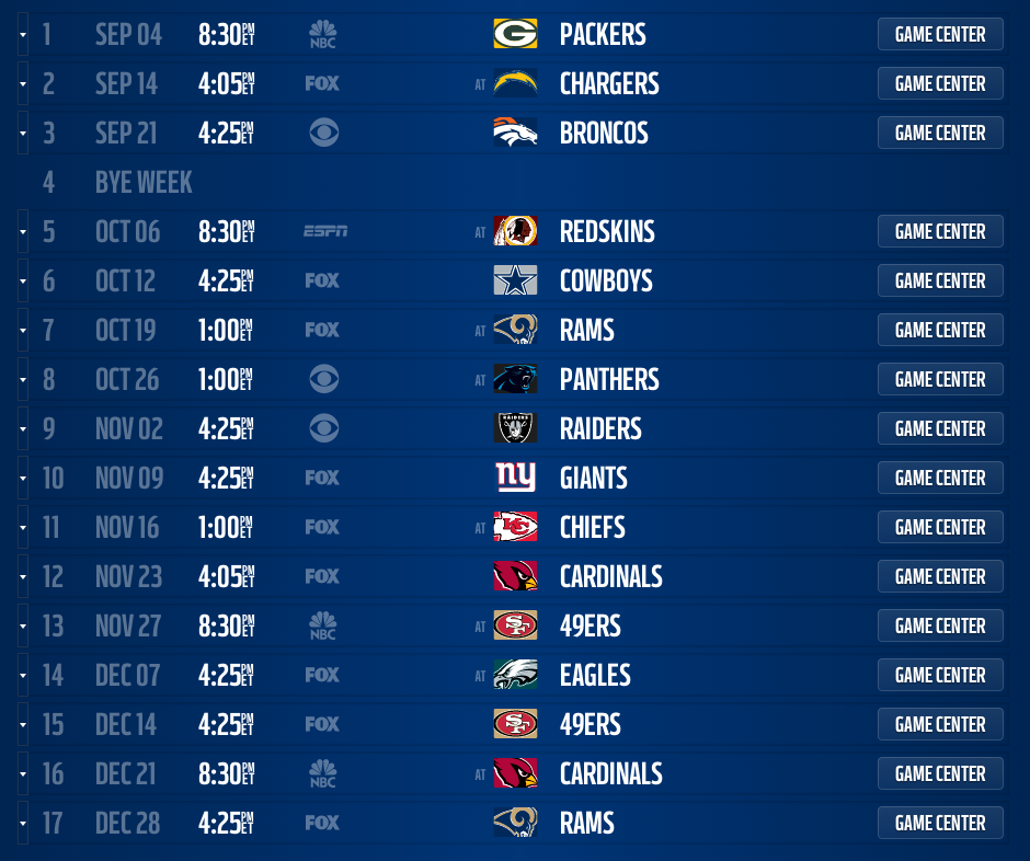 Seattle Seahawks 2014 Schedule Released