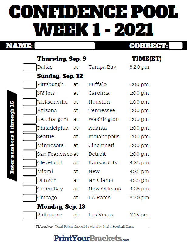 Sly Nfl Week 17 Printable Schedule Brad Website
