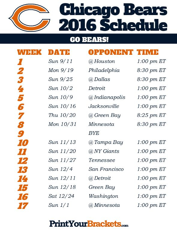 The 25 Best Chicago Bears Schedule Ideas On Pinterest 