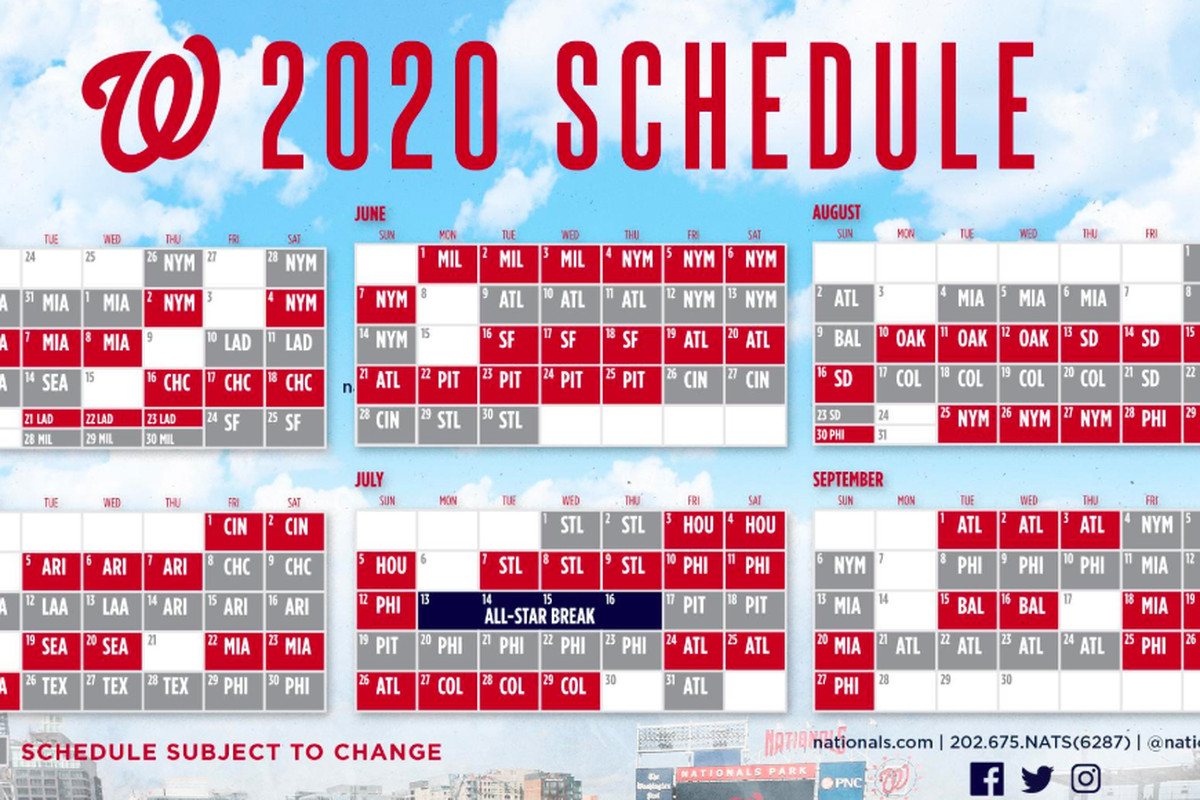 Washington Nationals 2020 Schedule Released Highlights 