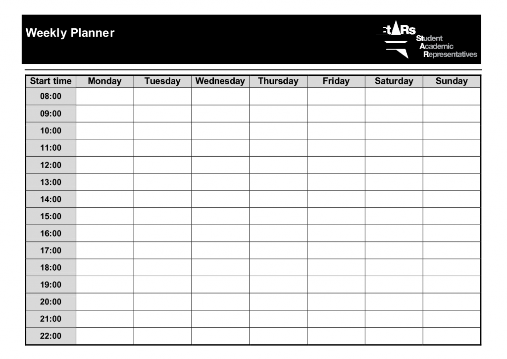 Weekly Planner Template PDF Weekly Planner Template