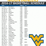 West Virginia Mountaineers Basketball Schedule 2016 2017