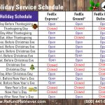 2017 FedEx Holiday Fees And Closures Refund Retriever