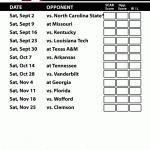 2017 South Carolina Gamecocks Football Printable Schedule