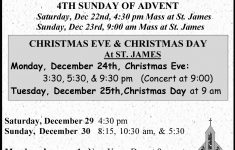 2018 Christmas New Year Mass Schedule St James Parish
