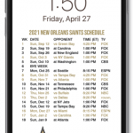 2021 2022 New Orleans Saints Lock Screen Schedule For