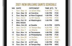 New Orleans Saints Printable Schedule 2022