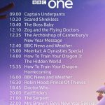 BBC One Christmas New Years TV Schedule