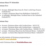 Catholic TV Christmas Schedule Walpole Catholic