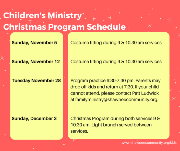 Children S Christmas Program Schedule Facebook Post