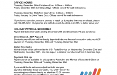 Christmas And New Year S Holiday Office Hours And Payroll