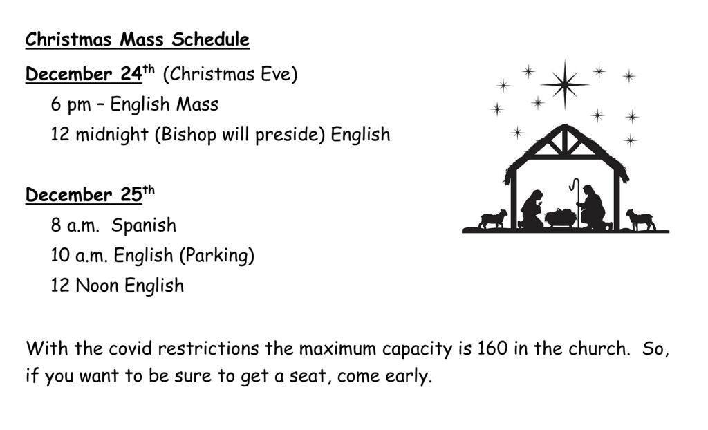 Christmas Eve And Christmas Mass Schedule Cathedral Of 