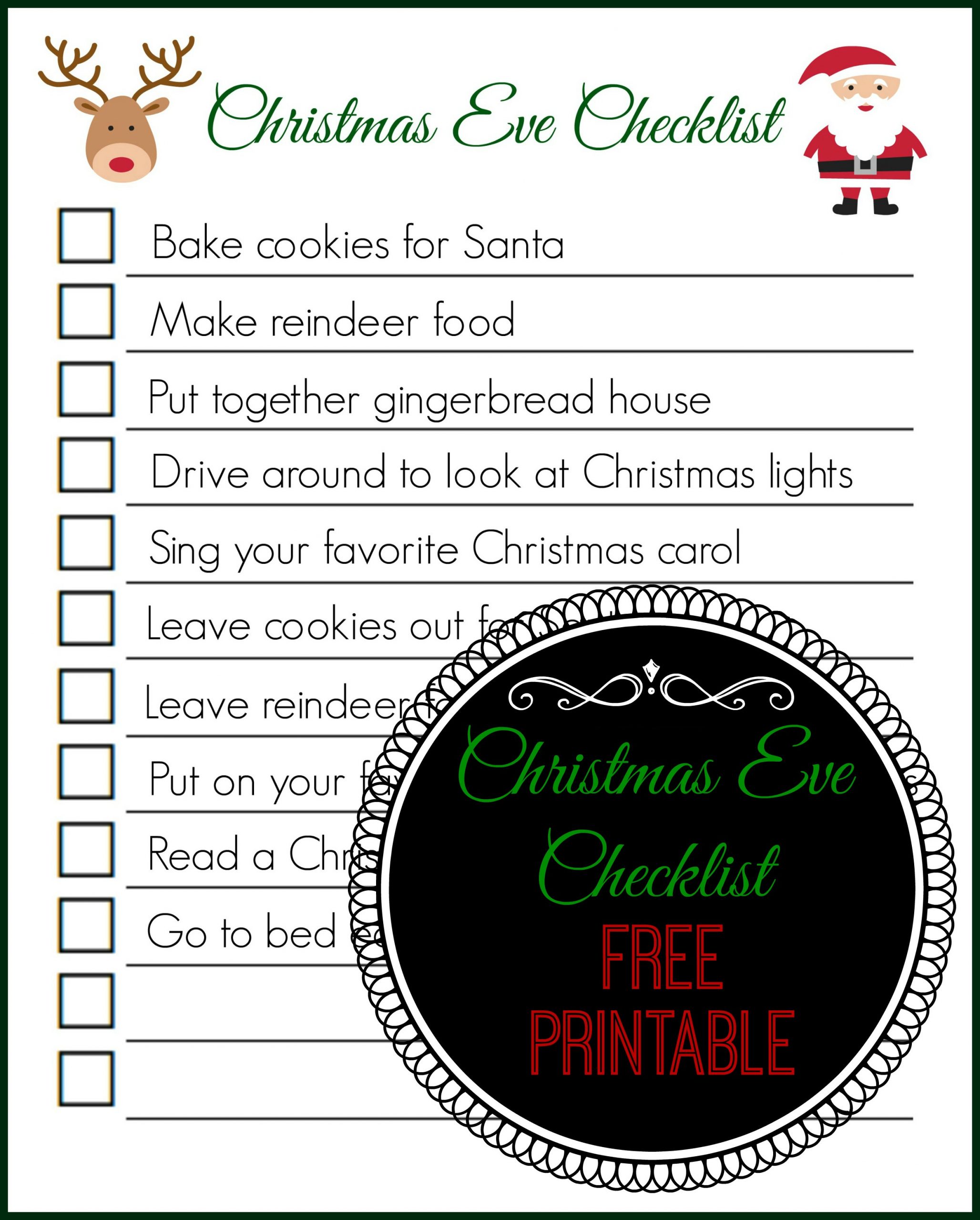 Christmas Eve Checklist Free Printable The Naughty Mommy