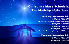 Christmas Eve Mass Schedule All Saints Catholic Church