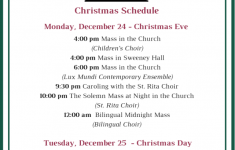 Christmas Eve Mass Schedule St Rita Catholic Community