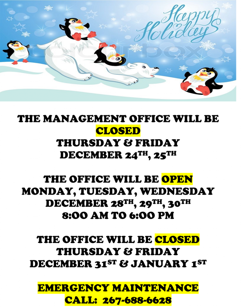 Christmas Eve Office Closed Warminster Heights