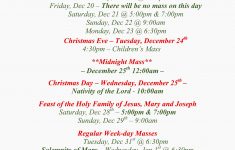 Christmas Mass Schedule 2019 St Mary S Parish Banff