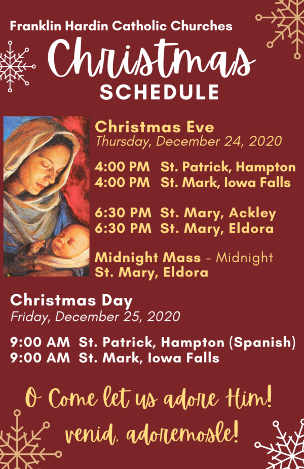 Christmas Mass Schedule