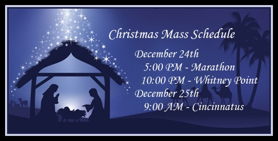 Christmas Mass Schedule Catholic Community Of St