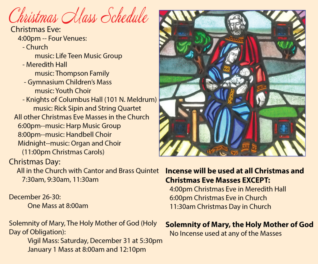 Christmas Mass Schedule For Web 3 Saint Joseph Catholic