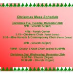 Christmas Mass Schedule Notre Dame Of Bethlehem Church