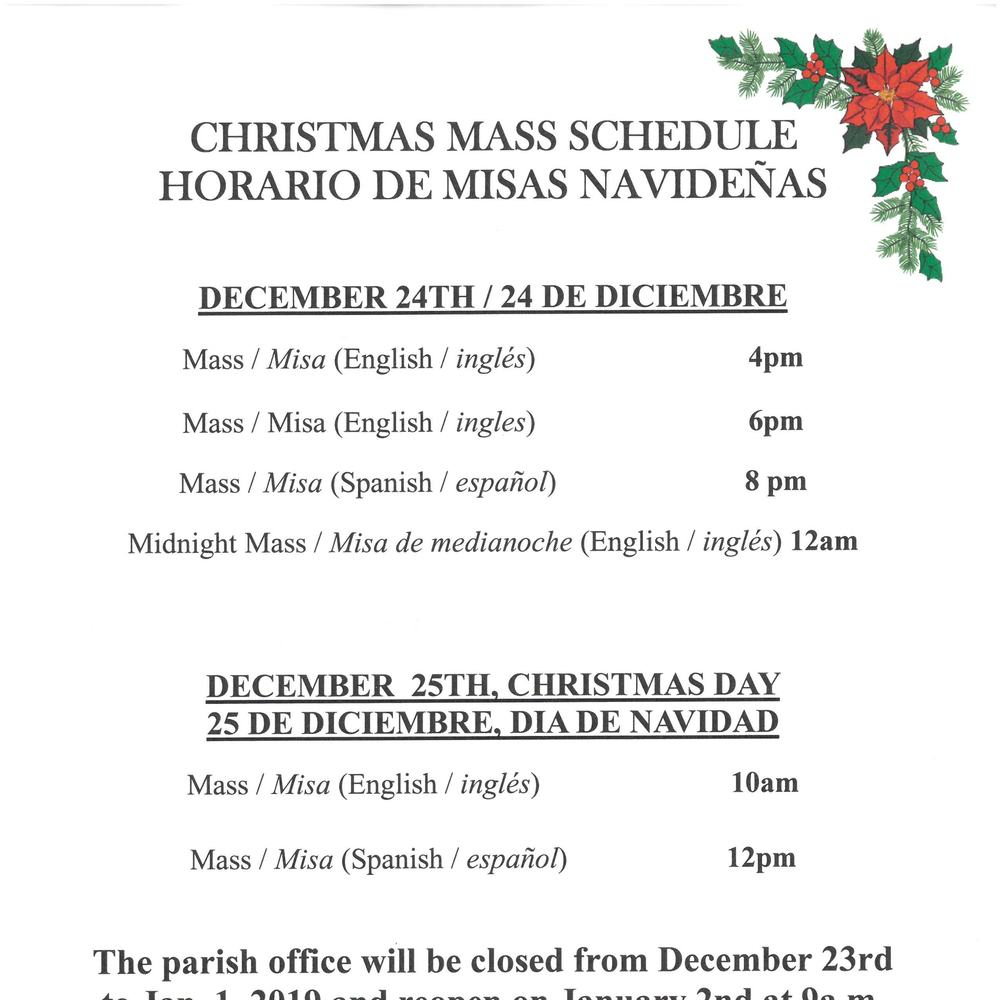 Christmas Mass Schedule St Edward Twin Falls ID