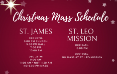 Christmas Mass Schedule St James St Leo Parish In