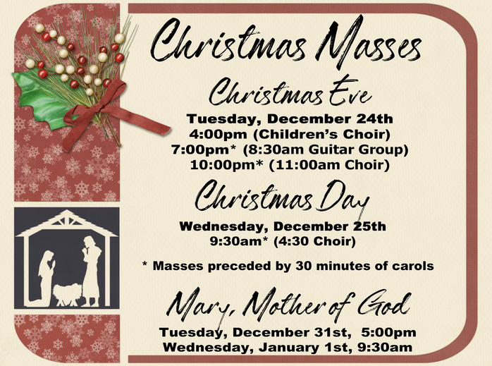 Christmas Mass Schedule St Michael Parish Grand