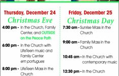 Christmas Mass Schedule St Paul Catholic Church Tampa FL