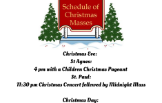 Christmas Mass Schedule St Paul St Agnes