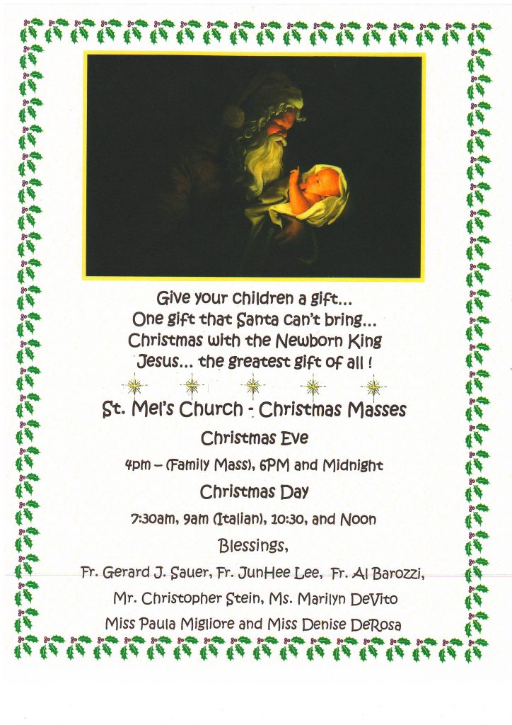 Christmas Mass Schedule The Early Childhood Center At St