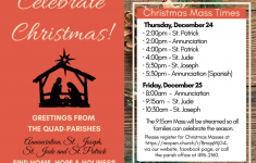 Christmas Mass Times And Registration Quad Parishes Of