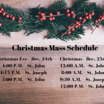 Christmas Mass Times St John The Evangelist Catholic Parish