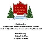 Christmas Mass Times St Paul St Agnes