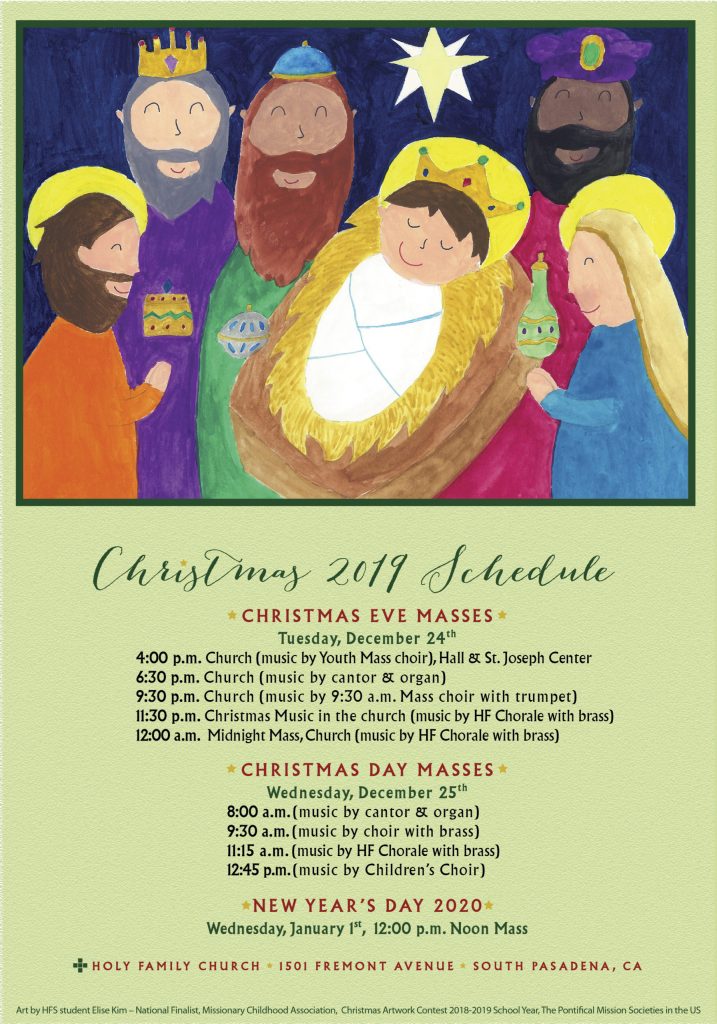 Christmas Schedule 01 Holy Family Church