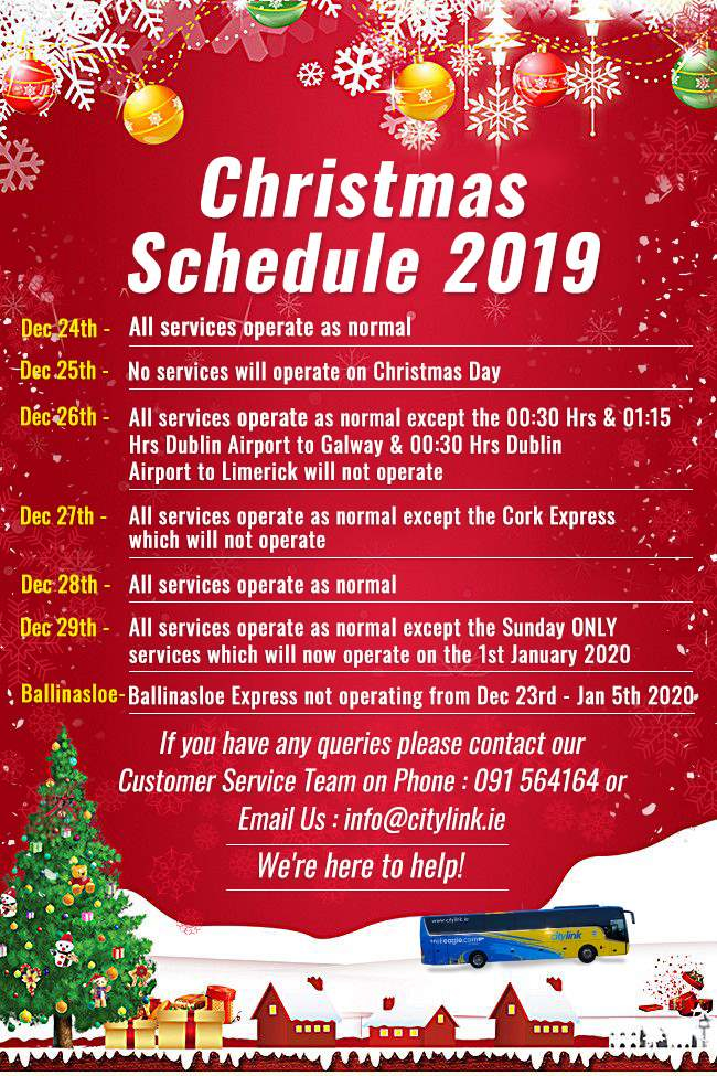 Christmas Schedule Eireagle