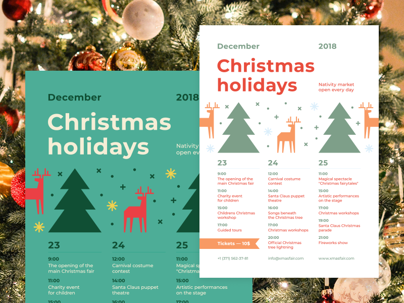 Christmas Schedule Poster Template By EDT im On Dribbble