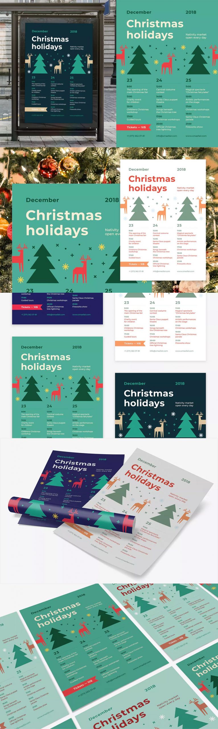 Christmas Schedule Poster Template EPS And AI Poster 