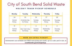City Announces Holiday Schedule For Trash Pickup