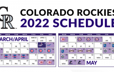 Colorado Rockies 2022 Schedule Regular Season Calendar